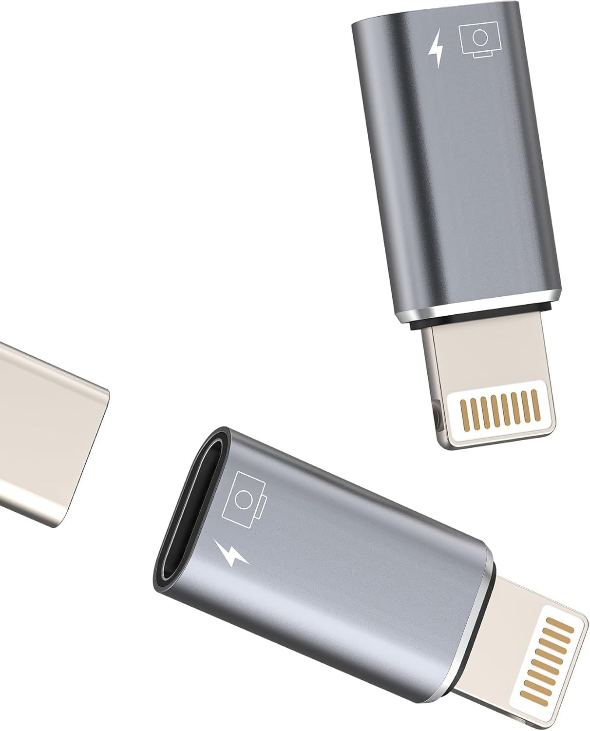 LORANKA USB-C to Lightning Adapter (OTG) - 3 Pack for iPhone 14/13/12/11 Pro Max, Audio and Data Transfer