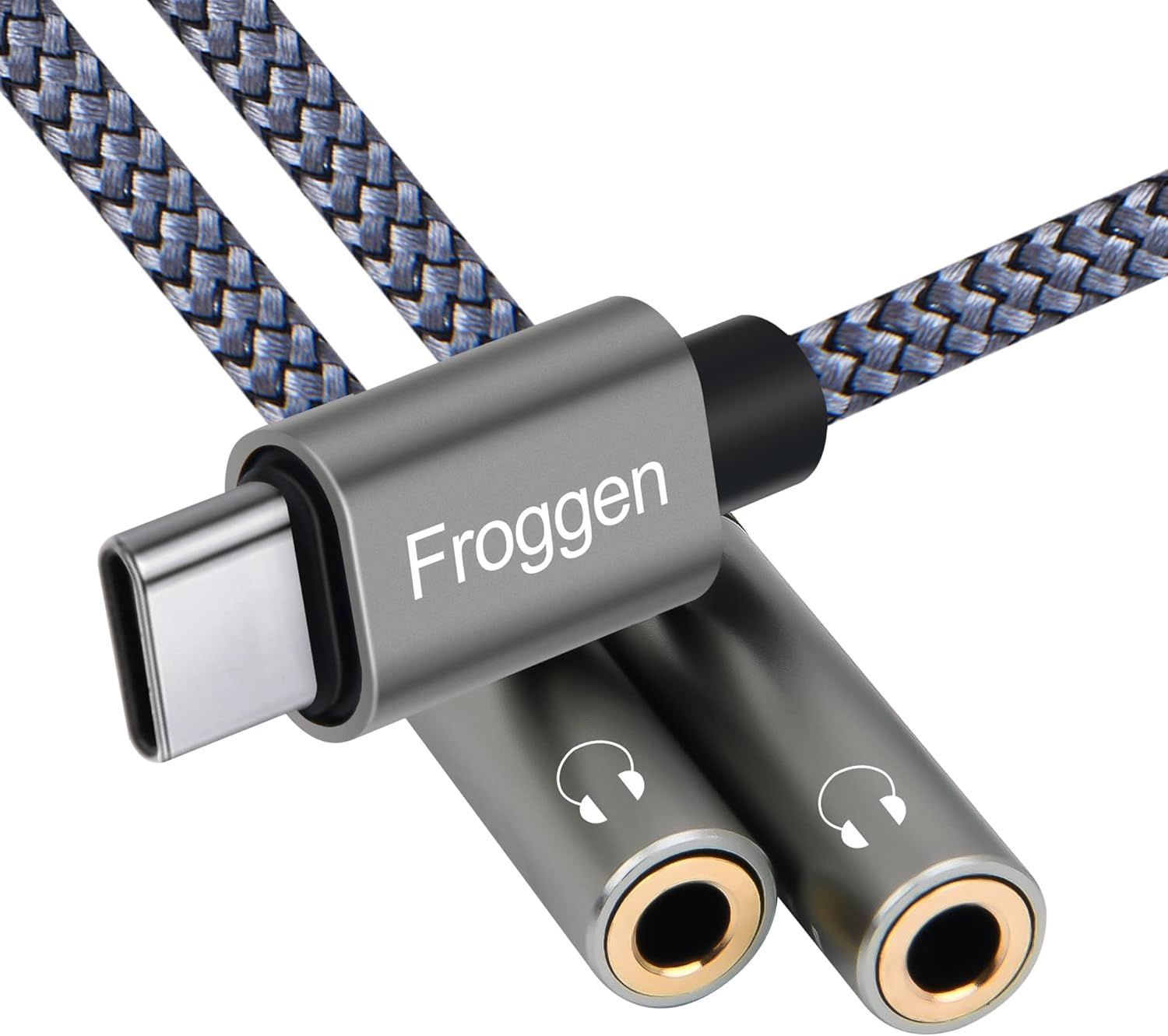 LORANKA USB-C to 3.5mm Headphone Splitter, Y Adapter for tyPC C to Double Auxiliary Jack, Compatible with iPad Pro 2020, Galaxy S20+, Note 20, Pixel 4 XL, OnePlus 8