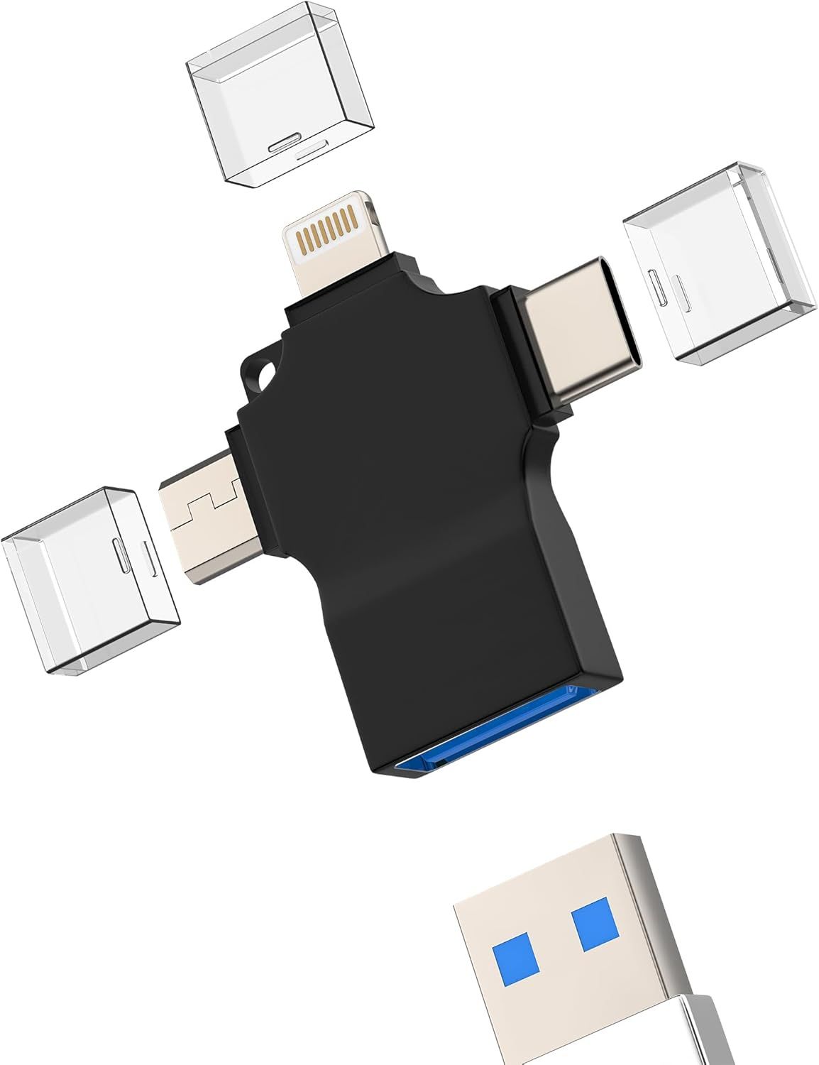 LORANKA USB-C to Lightning & Micro USB OTG Adapter for Apple iPhone 16/15/14/13 Pro Max and Android Devices