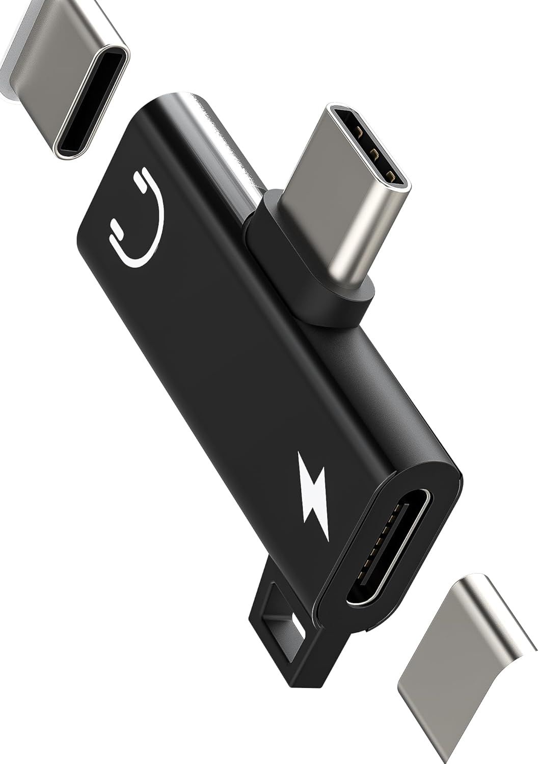 LORANKA USB-C 2-in-1 Headphone Adapter for Apple iPhone 15 & iPad, Compatible with Samsung DAC Double AUX Cable Audio USB C for Smartphone, Laptop