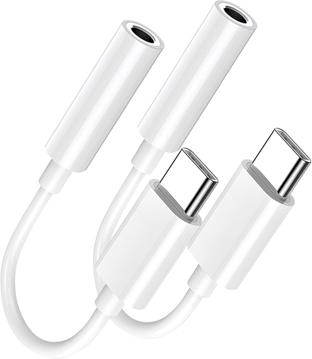 LORANKA USB-C to 3.5mm Adapter Set - 2 Pack, Audio Type C to AUX for iPhone 17/16/15/Pro Max/Pro/Plus, Galaxy S25/S24/S23/S22, Pad Pro 2022/2021, Google Pixel 8/7
