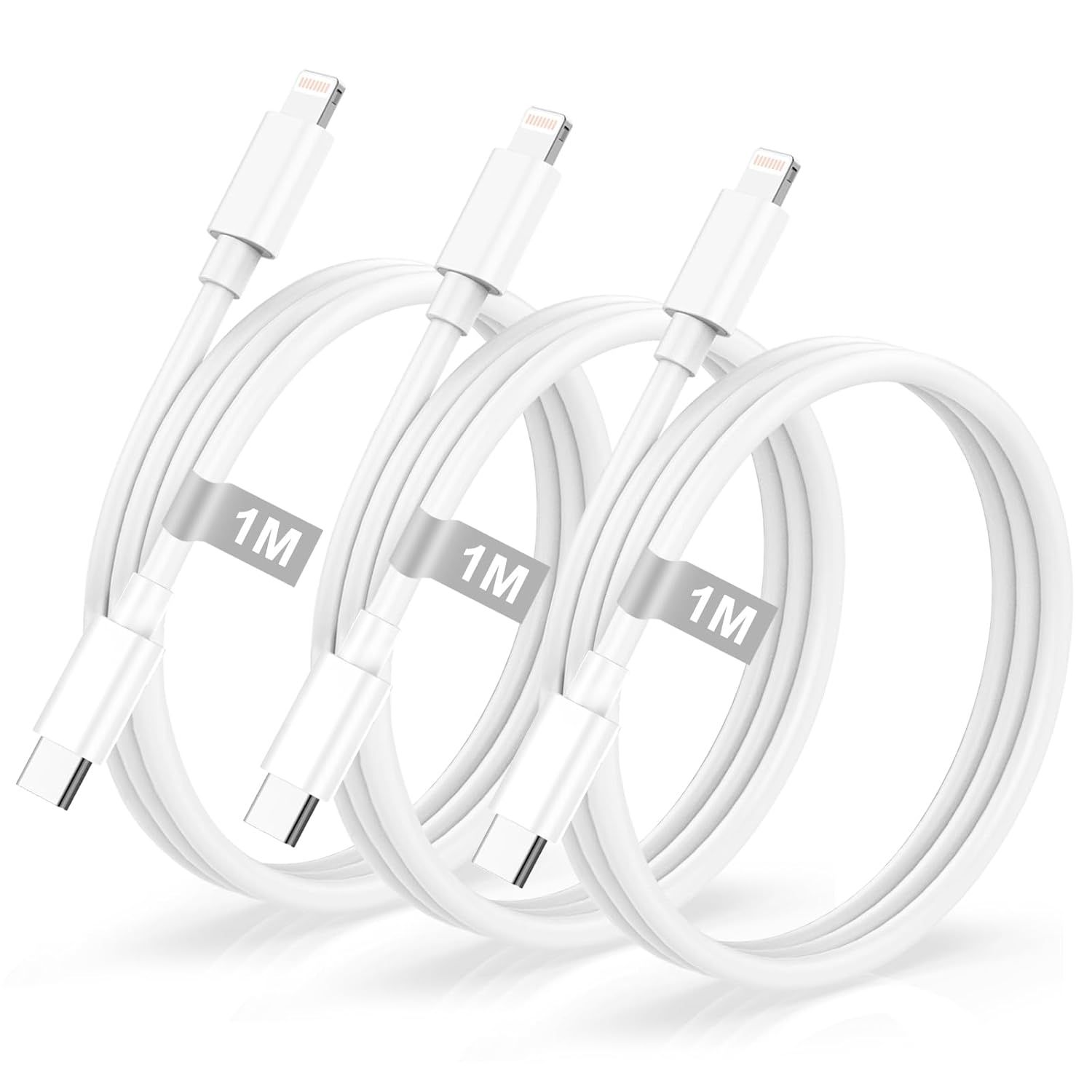 LORANKA USB C to Lightning Cable 1M/Lot of 3 [Apple MFi Certified]