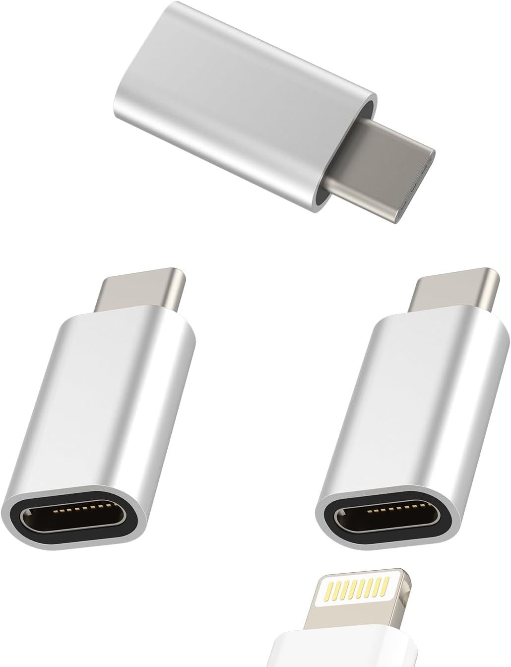 LORANKA Lightning to USB-C Adapter (3 Pack) - Compatible with iPhone 15 Pro Max, iPad and other smartphones & tablets
