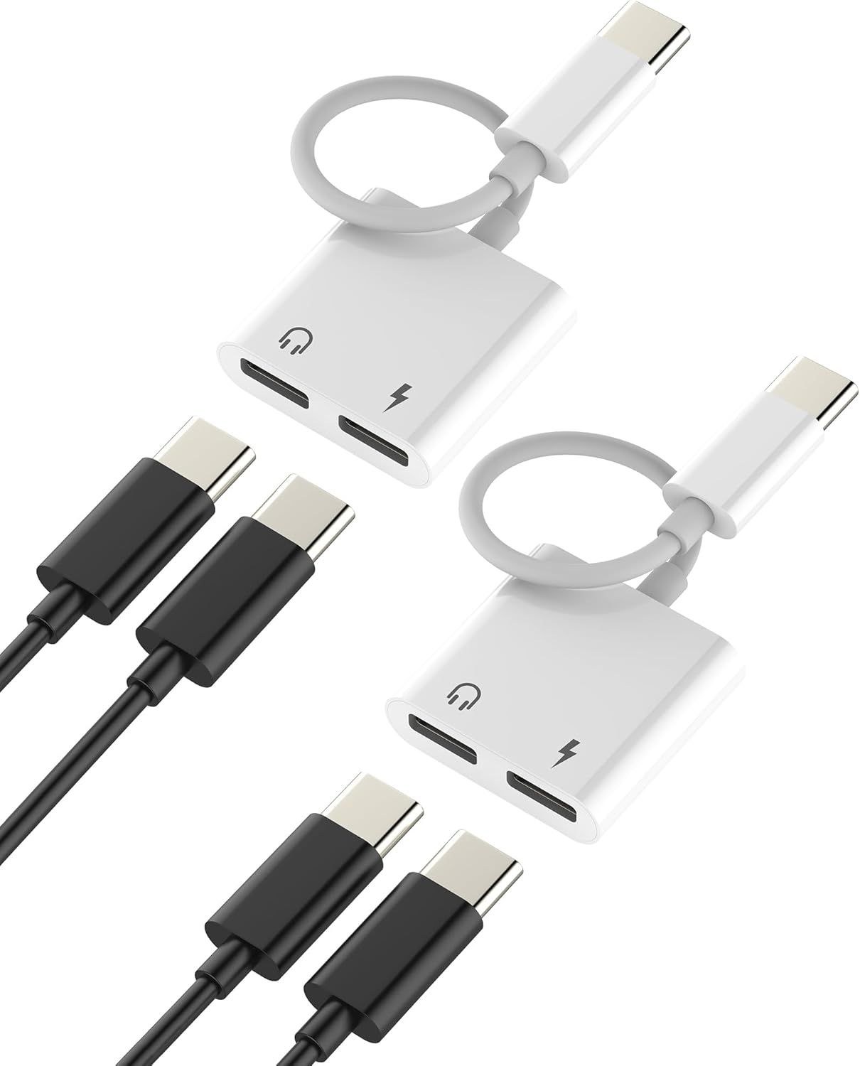 LORANKA USB-C Headphone Adapter - 2-in-1 Audio and Charging Hub
