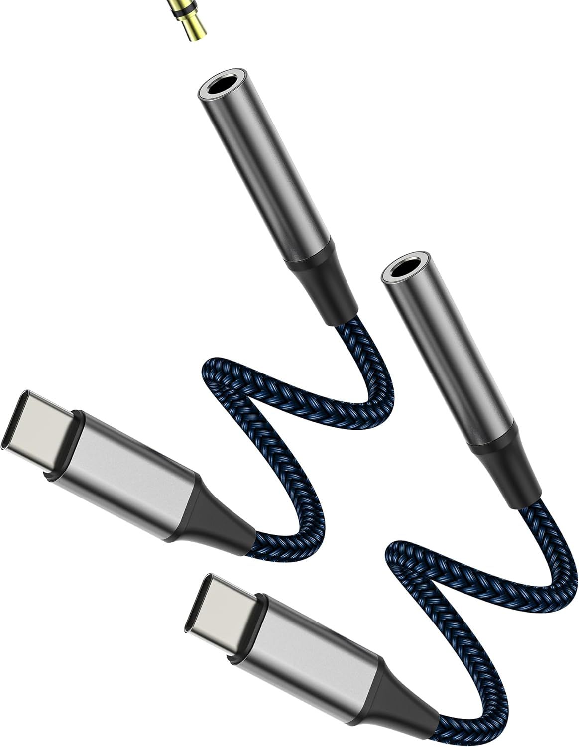 LORANKA USB-C to AUX Audio Cable (2 Pack) - 3.5mm Jack Headphone Adapter for iPhone 16, Type C DAC Compatible with Samsung, Apple Earphone Adapter Car Aid for iPad
