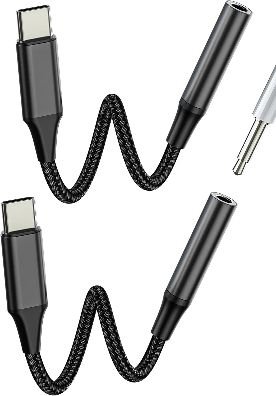 LORANKA USB C to 3.5mm Headphone Jack Adapter (2 Pack) for iPhone 16/15 Pro, Type-C Male AUX Cable for Apple DAC Audio Dongle Compatible with Samsung S25 Headphones
