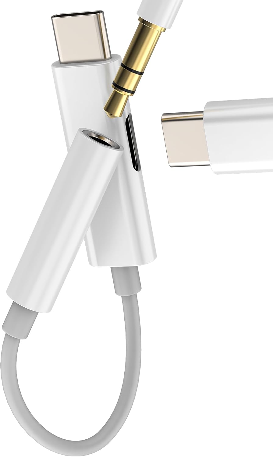 LORANKA USB-C to 3.5mm Headphone Adapter (2-in-1) for iPhone 15, Samsung and More
