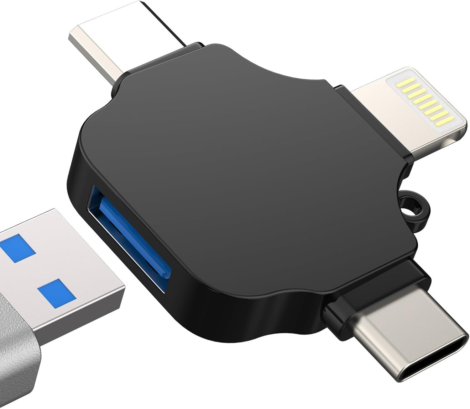 LORANKA USB C to Lightning & Micro USB OTG Adapter - Type C Male 3.0 to Female Connector for iPhone, iPad, MacBook, Compatible with Apple and Samsung Devices