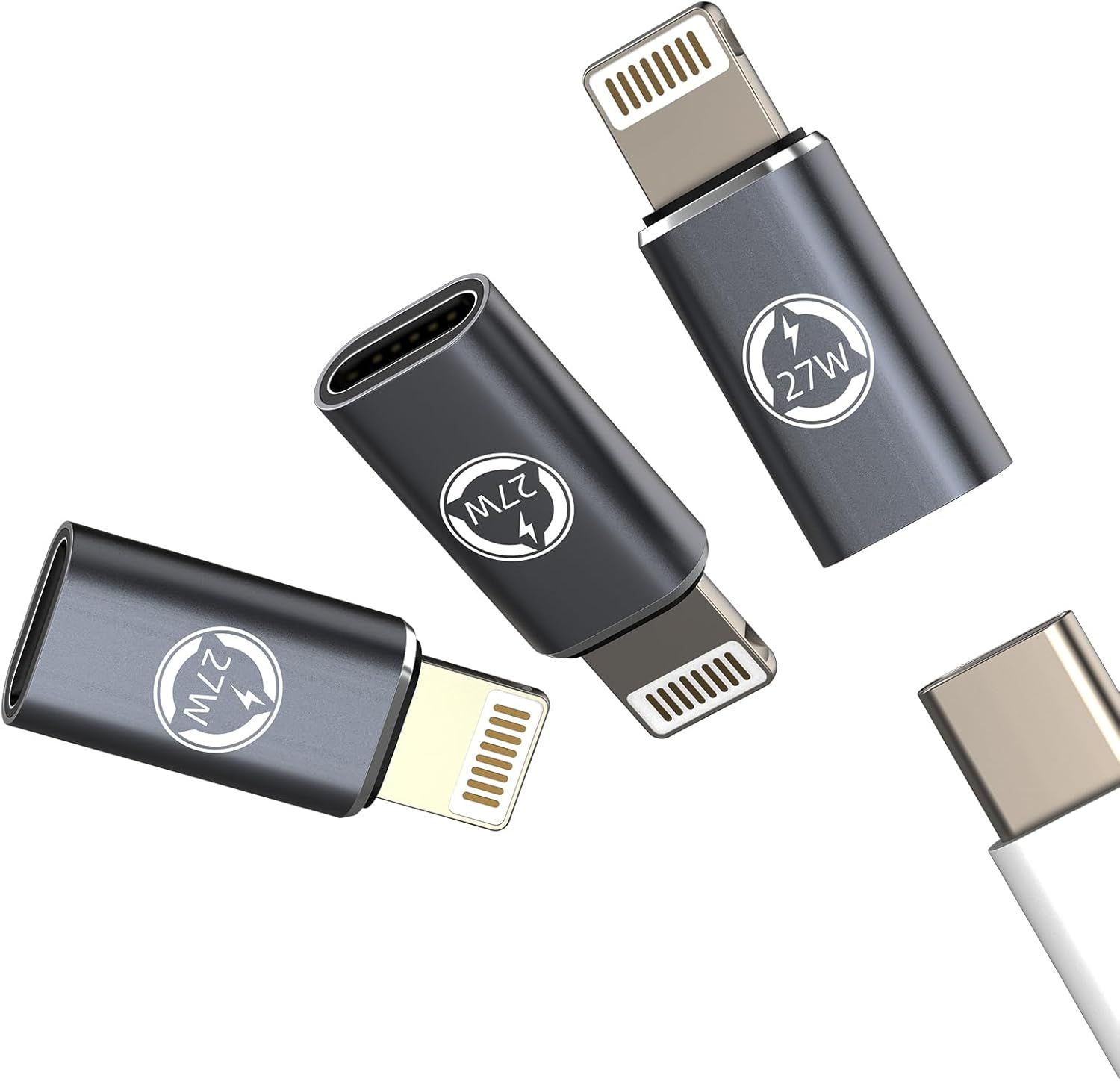 LORANKA 27W USB-C to Lightning Cable Adapter Set (3-Pack)