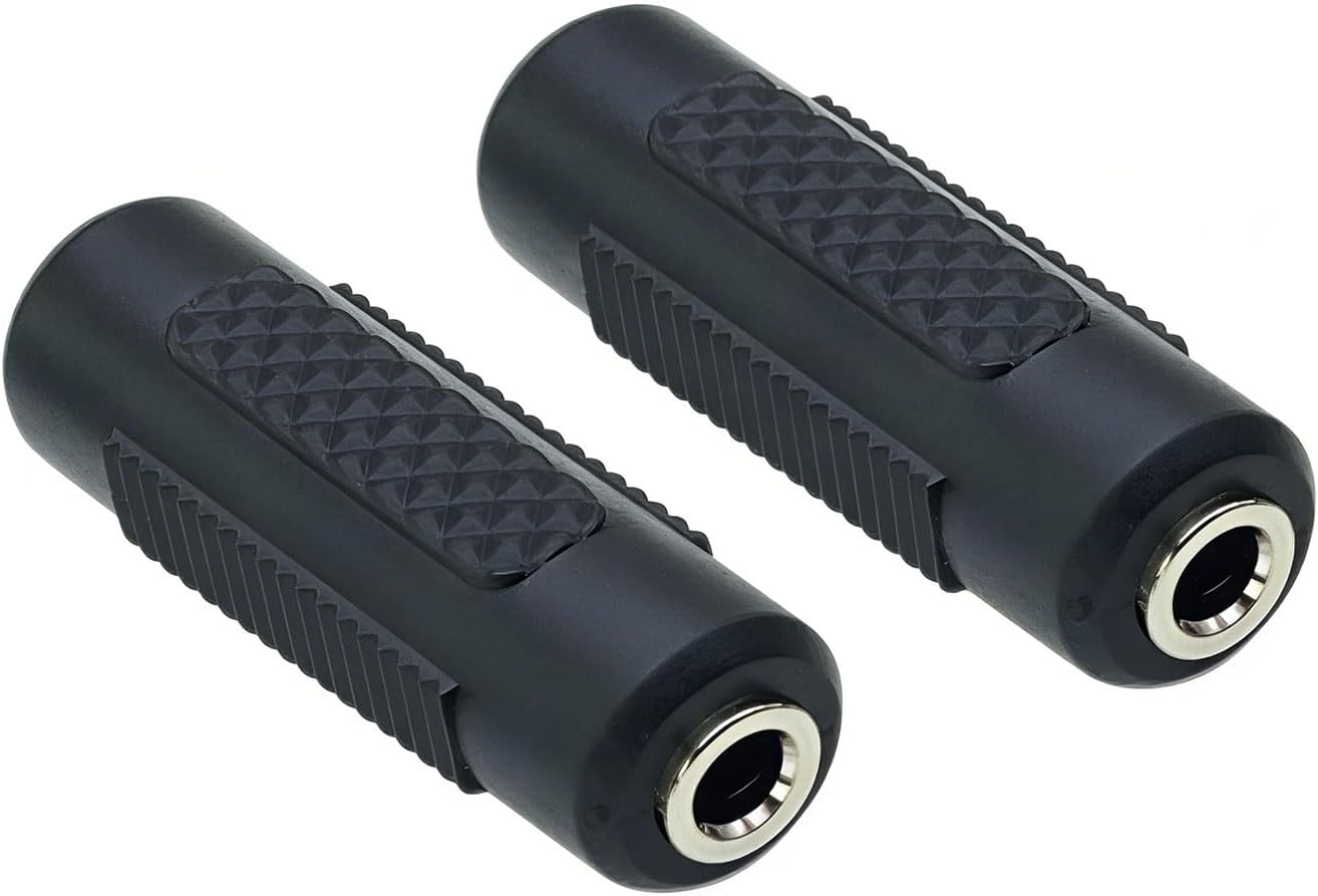 LORANKA 2-Pack Mini Jack 3.5mm Female to Female Adapter, Generic Stereo Audio Adaptor for Headphones, Smartphones, Laptops and Tablets