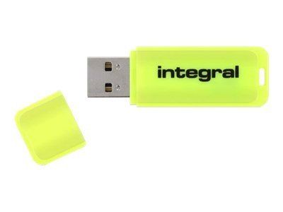 Integral Neon USB Flash Drive - 16GB - USB 2.0 - Yellow