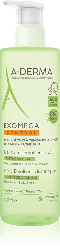 Aderma Exoméga Control Gel Cleanser, 500ml