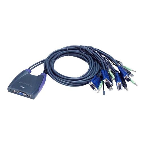 Switch ATEN Petite CS64US - 4 puertos USB/KVM con audio