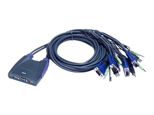 ATEN Petite CS64US - 4-Port USB/KVM Switch with Audio