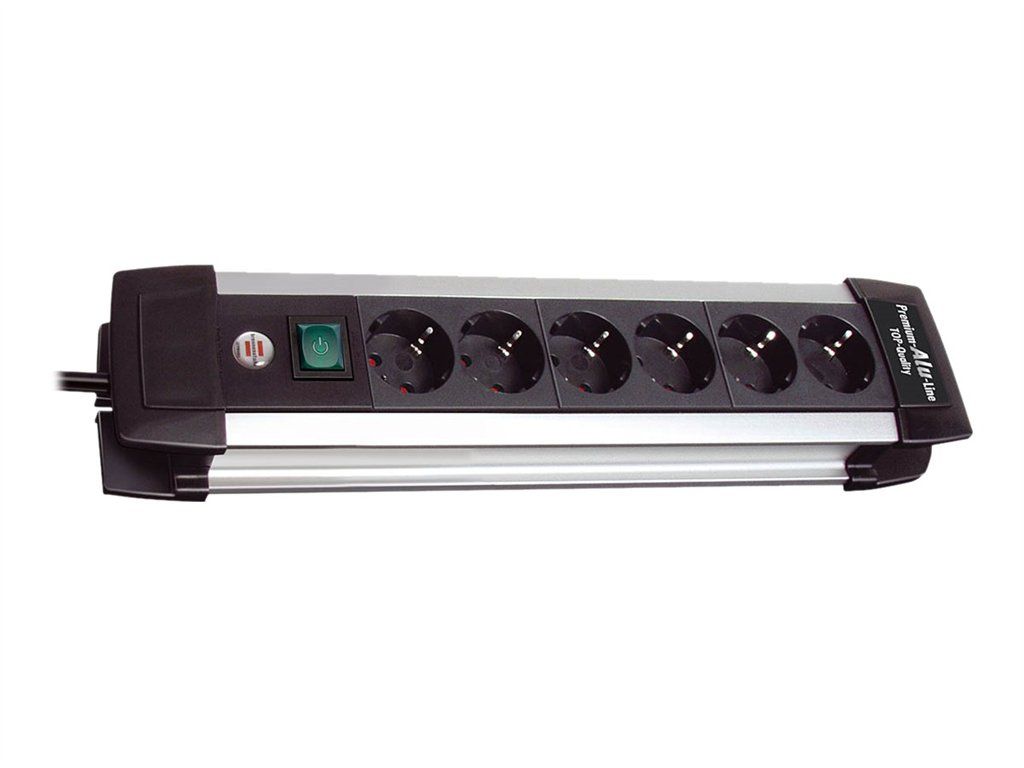 Brennenstuhl Premium-Alu-Line Circuit Breaker with 6 Output Connectors, 3m Cord