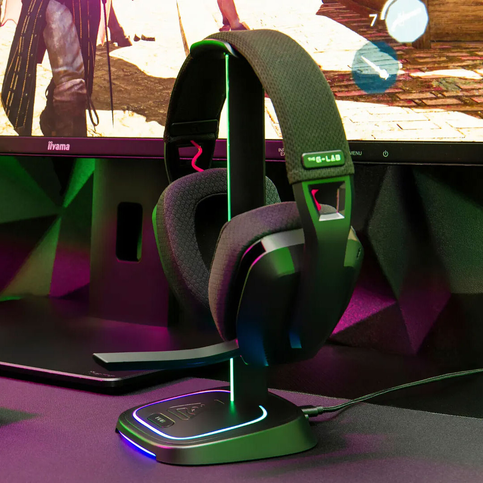 The G-Lab K-Stand Neon HUB USB (Black)