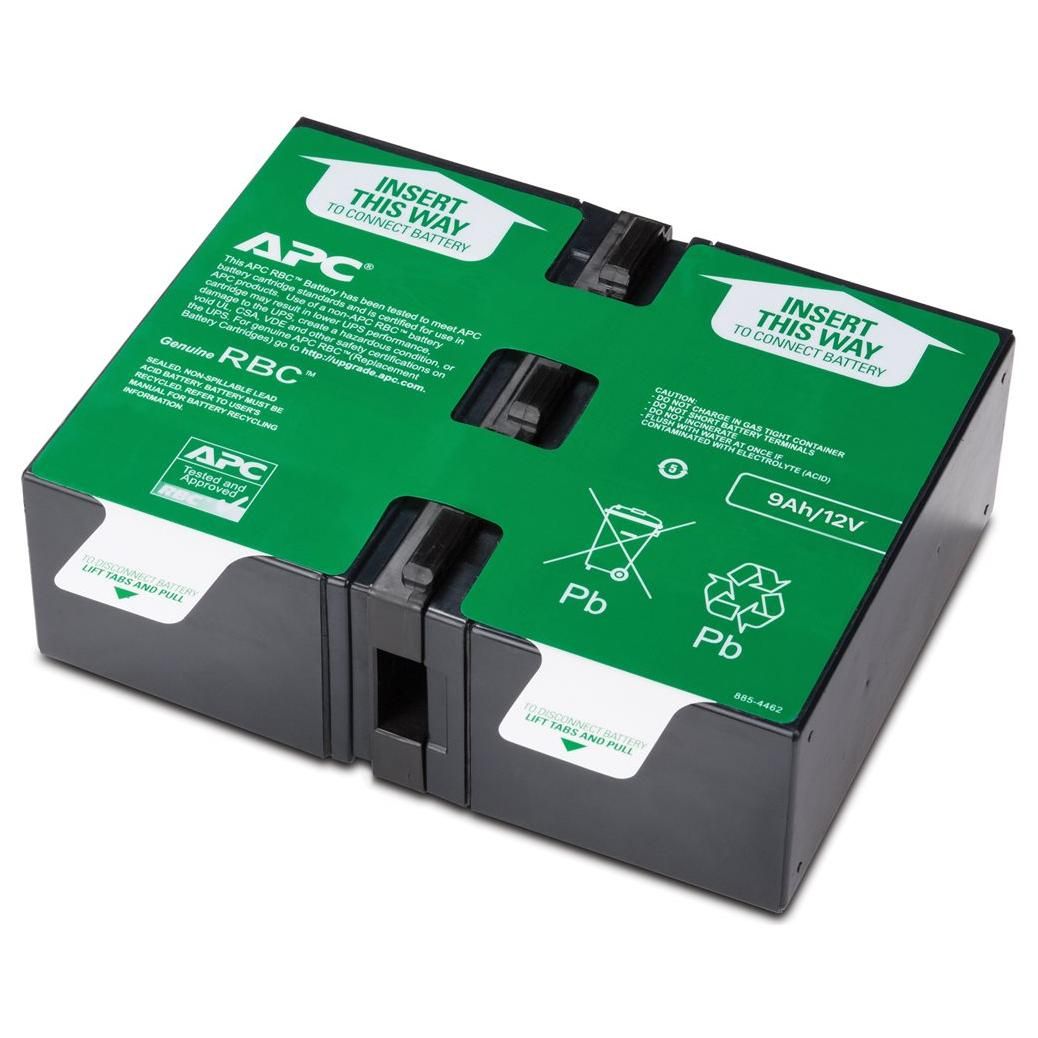 APC Replacement Battery Cartridge #124 - UPS Battery - 1x Battery - Lead Acid - For P/N: BR1500G-RS, BX1500M, BX1500M-LM60, SMC1000-2UC, SMC1000-2UTW, SMC1000I-2UC