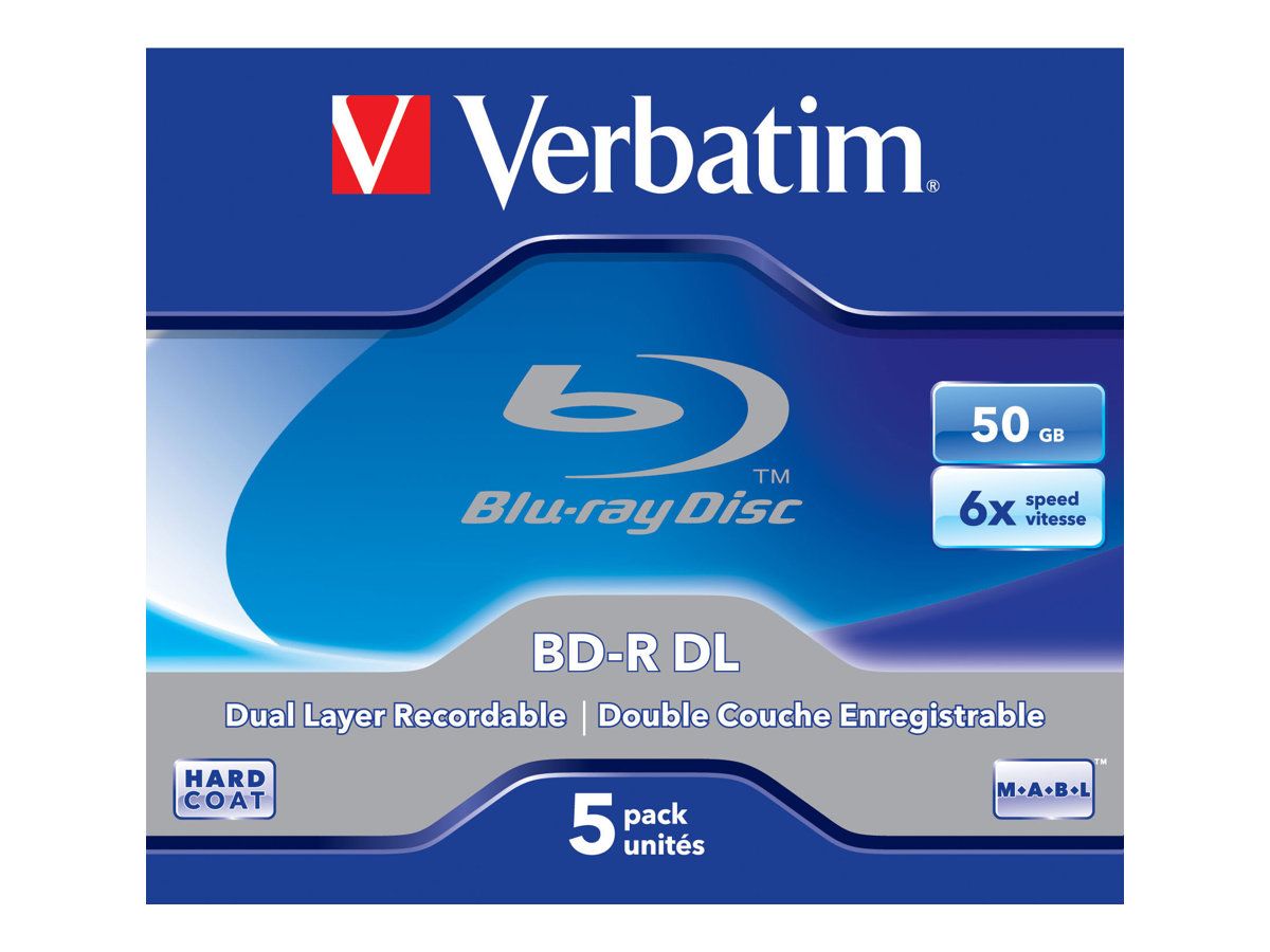 Verbatim 5x BD-R DL 50GB 6x Recording Discs