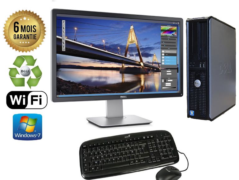 Dell Optiplex 780 SFF con procesador Core i5 2.93 GHz, 4 GB de RAM, 750 GB HDD, pantalla de 24 pulgadas, WiFi, Windows 7