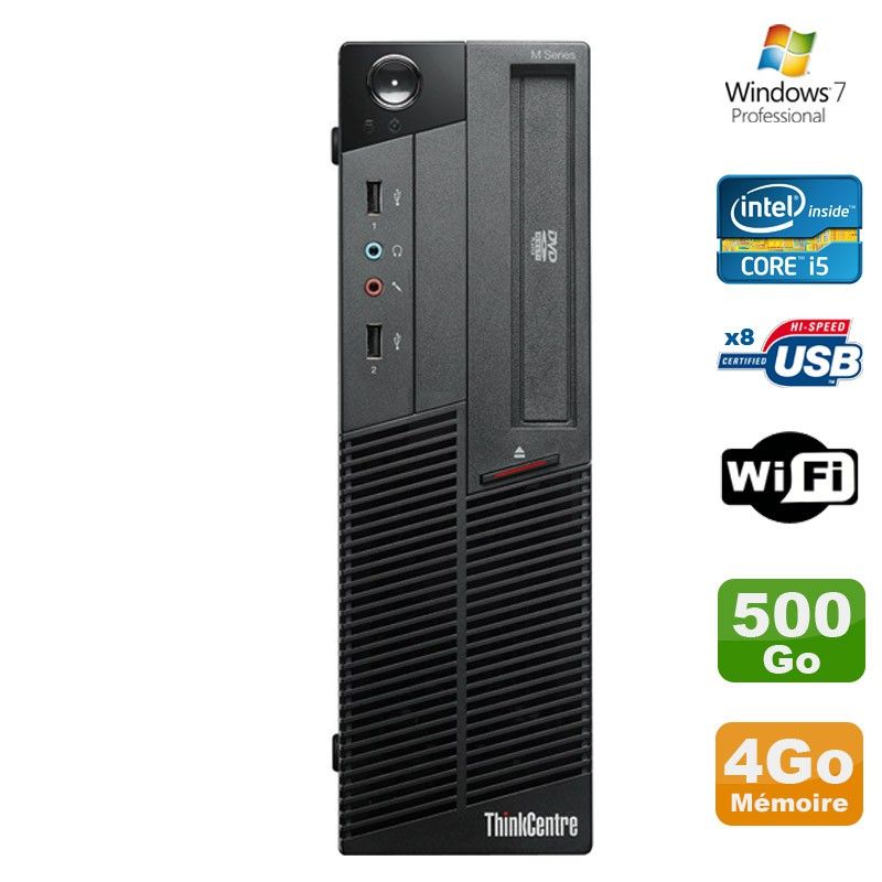 Lenovo ThinkCentre M90P Desktop PC - Intel Core i5-650, 4GB RAM, 500GB HDD, DVD Burner, WiFi, Windows 7 Pro