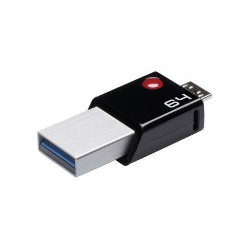 Dexxon Mobile & Go T200 - USB Flash Drive - 64GB - USB 3.0 / micro USB
