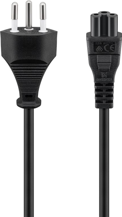 Goobay Power Cable - IEC 60320 C5 to EC 60906-1 (P) - 250V AC - 1.8m - Molded - Black