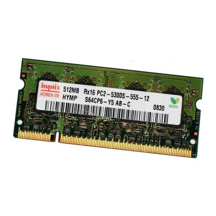 Aclouddate® 512MB DDR2 SODIMM RAM (HYMP564S64CP6-Y5 AB-C, PC2-5300S, 667MHz)