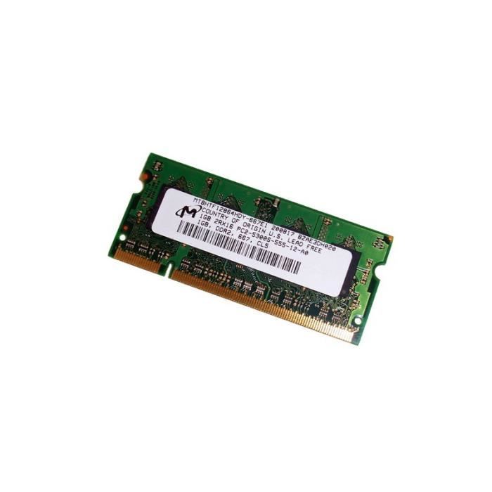 Aclouddate® 1GB DDR2 SO-DIMM Memory (667MHz, PC2-5300S, CL5, MT8HTF12864HDY-667E1)