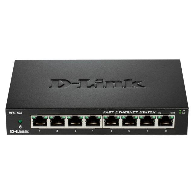 D-Link DES 108 - Switch - 8x 10/100 - Desk