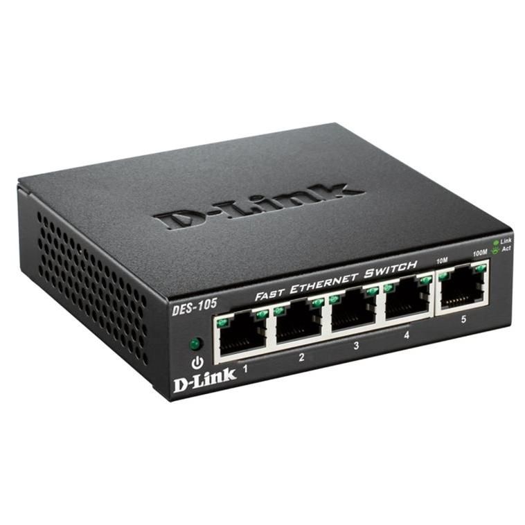D-Link DES 105 - Desktop Switch - 5 x 10/100 Mbps