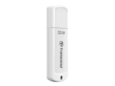 Transcend JetFlash 370 USB Flash Drive - 32GB, USB 2.0 - White