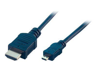 Câble HDMI MCL Samar - 2 mètres, 19 broches Micro HDMI Type D Mascul à HDMI Mascul