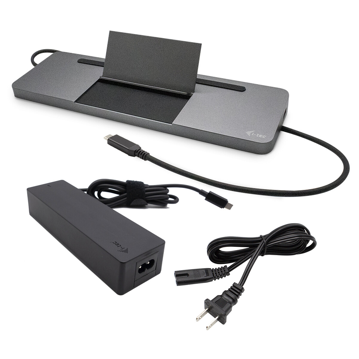 i-tec USB-C Metal Ergonomic 4K 3x Display Docking Station + Power Delivery 85 W + i-tec Universal Charger 100 W