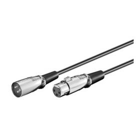 Extensión de cable de video MicroConnect - XLR3 macho a hembra - 2 m - Negro