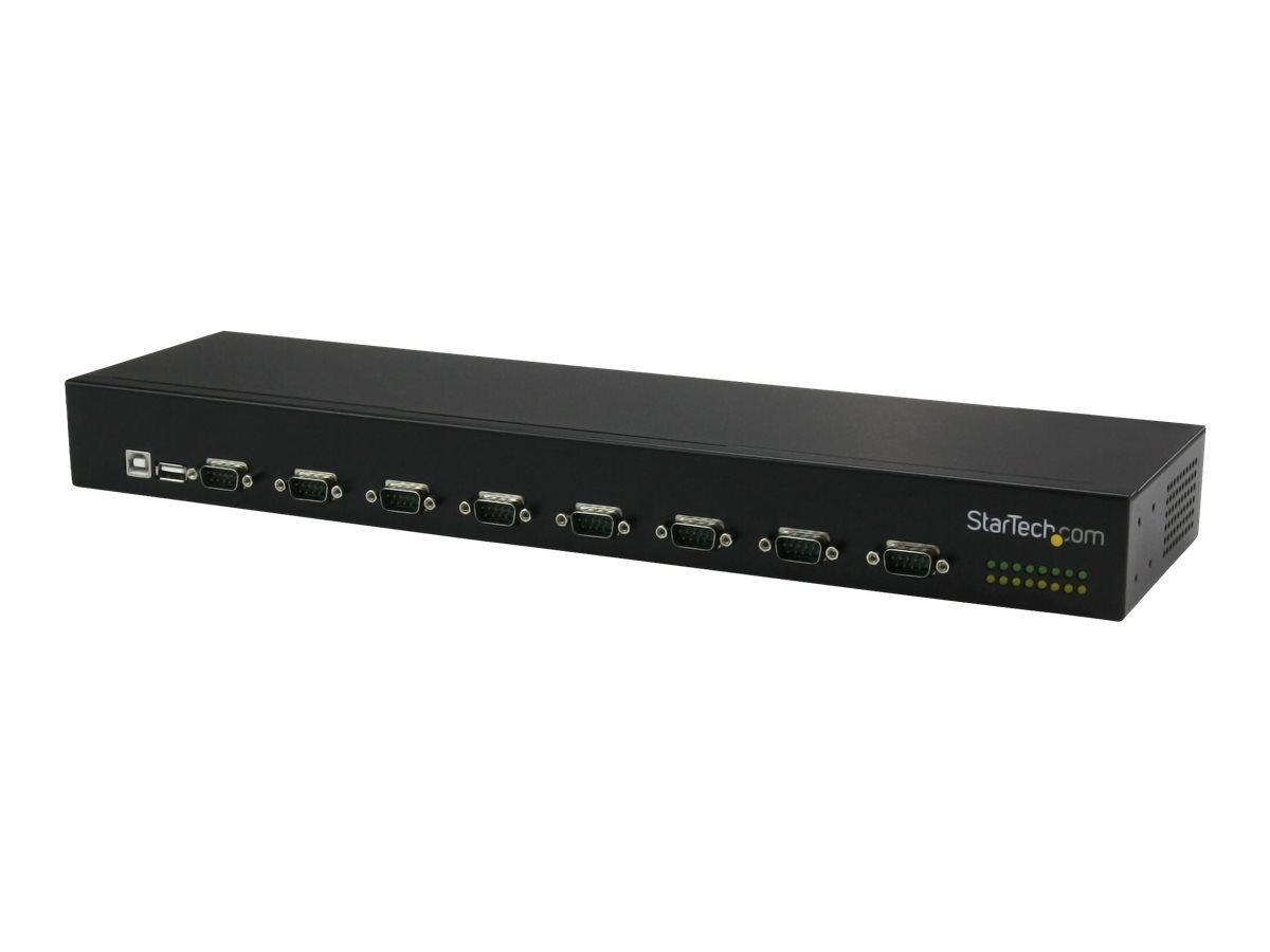 Hub de serie StarTech.com de 8 puertos - Adaptador USB a 8x DB9 RS232 para montaje en rack con instalacion en serie