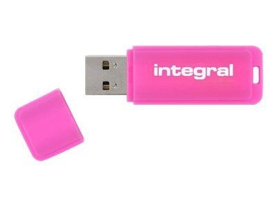 Integral Neon USB Flash Drive - 32GB - USB 2.0 - Pink