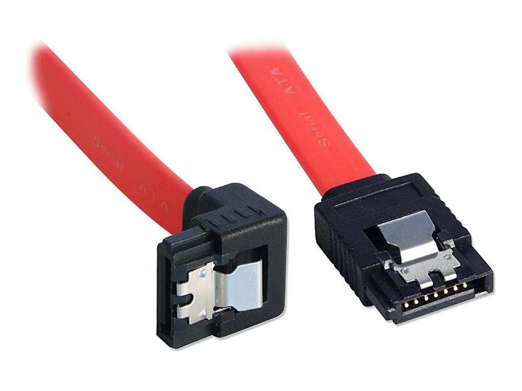 Lindy SATA Cable - 20cm, Locked, 90° and Bent Connector