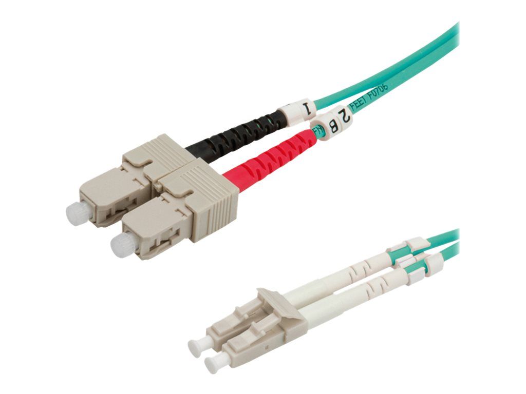 Roline LWL - LC Multi-mode (M) to SC Multi-mode (M) Cord - 3m - Optical Fiber - 50/125 Microns - OM3 - Turquoise