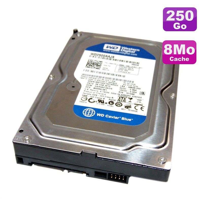 Disco duro interno Western Digital Caviar Blue 250 GB SATA 3,5" (WD2500AAJS-75M0A0)