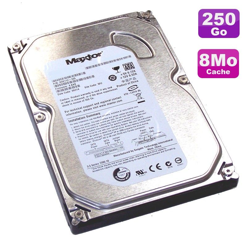 Maxtor 250GB SATA 3.5" Hard Drive, DiamondMax 21 STM3250820AS, 7200RPM, 8MB Cache