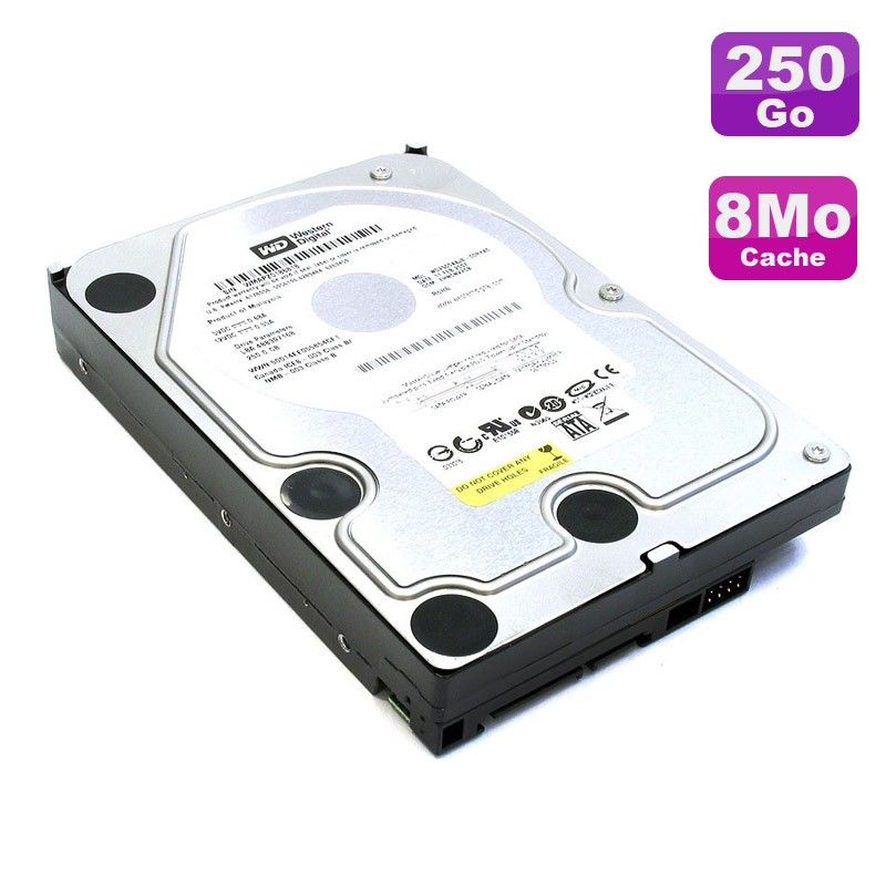 Disco duro interno Western Digital de 250 GB, SATA, 7200 RPM, 8 MB de caché (AV WD2500AVJS-63TBA0)