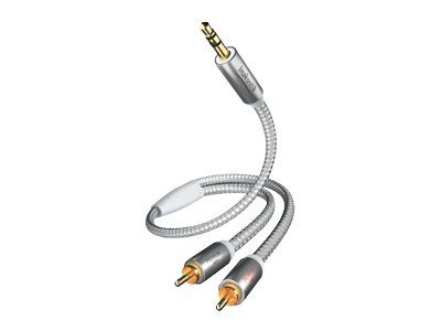 Cable de audio in-akustik Premium - 1,5 m, doble blindaje, blanco/plateado