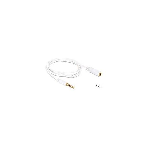 Delock Audio Cable - 3.5mm Stereo Male to Female - 1m - White