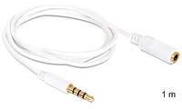 Delock Audio Cable - 3.5mm Stereo Male to Female - 1m - White