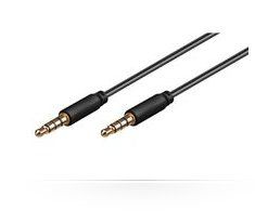 MicroConnect Audio Cable - 1m, Mini Jack 4-Pole Male to Male - Black