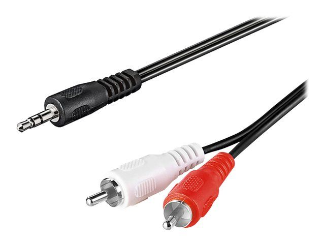 Wentronic Audio Cable - 3.5mm Stereo to RCA Male - 1.5m - Shielded - Black