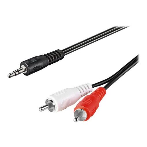 Câble audio Wentronic - Mini-jack stéréo masculin vers RCA masculin - 1,5 m - Blindé - Noir