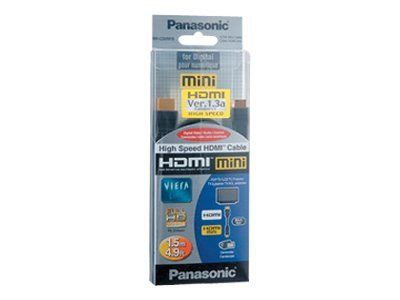 Panasonic HDMI Cable - 1.5m, Black, Type C Male to 19-pin Mini HDMI Male