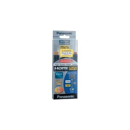 Panasonic HDMI Cable - 1.5m, Black, Type C Male to 19-pin Mini HDMI Male