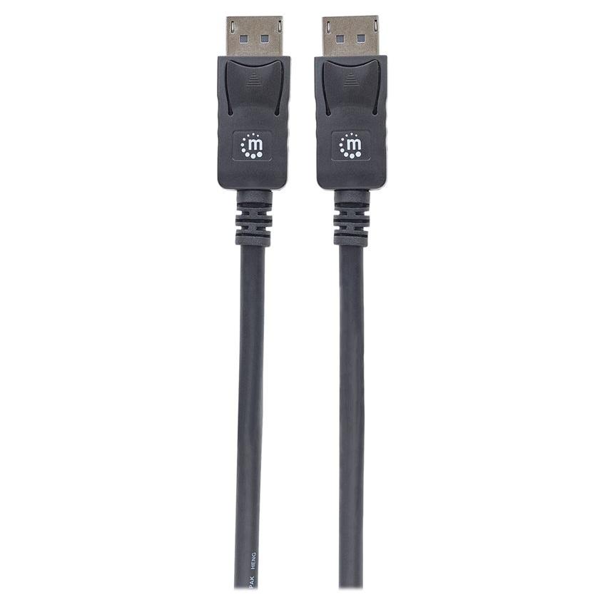 IC Intracom DisplayPort 1.2 Cable, 4K@60Hz, 1m, Male to Male, With Latches, Fully Shielded, Black, Lifetime Warranty
